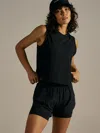 Outdoor Voices Thinkfast Mesh Cropped Muscle Tank Top In Black