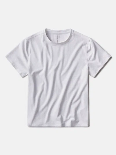 Outdoor Voices Thinkfast Mesh Shortsleeve In Brilliant White