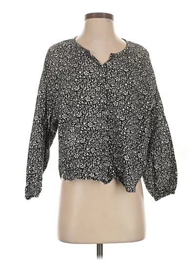 Pre-owned Outerknown 3/4 Sleeve Blouse In Black