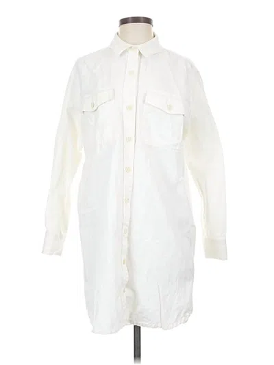 Pre-owned Outerknown 3/4 Sleeve Button Down Shirt In Ivory