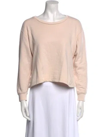 Pre-owned Outerknown Bateau Neckline Long Sleeve Sweatshirt In Pink