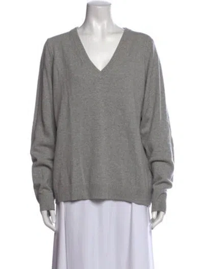 Pre-owned Outerknown Cashmere V-neck Sweater In Grey