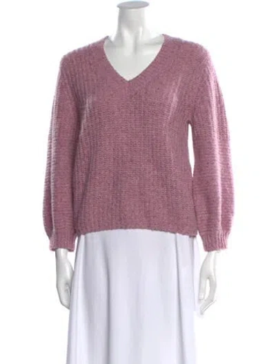 Pre-owned Outerknown Cashmere V-neck Sweater In Purple