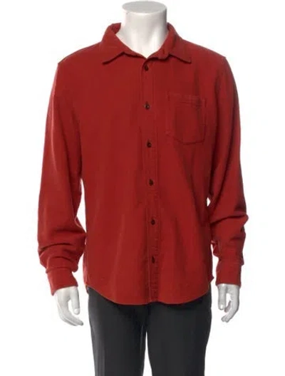 Pre-owned Outerknown Collar Long Sleeve Pullover In Orange