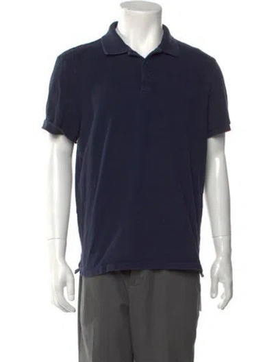 Pre-owned Outerknown Collar Short Sleeve Polo Shirt In Blue