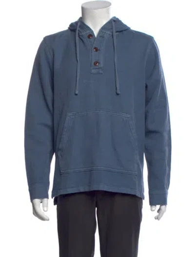 Pre-owned Outerknown Crew Neck Long Sleeve Hoodie In Blue