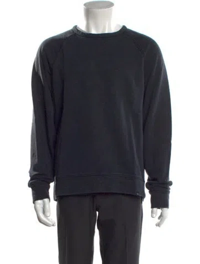 Pre-owned Outerknown Crew Neck Long Sleeve Pullover In Blue