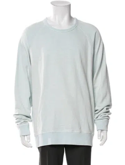 Pre-owned Outerknown Crew Neck Long Sleeve Pullover In Blue