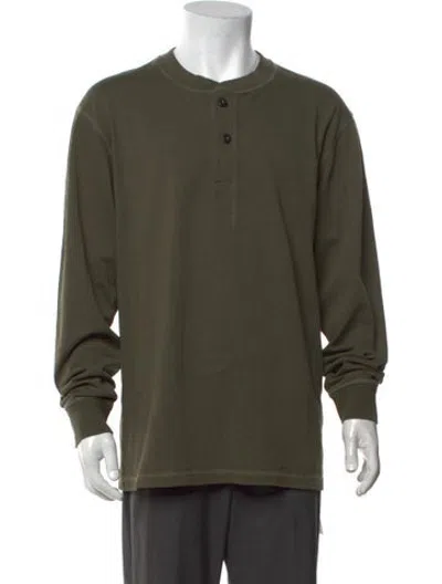 Pre-owned Outerknown Crew Neck Long Sleeve Pullover In Green