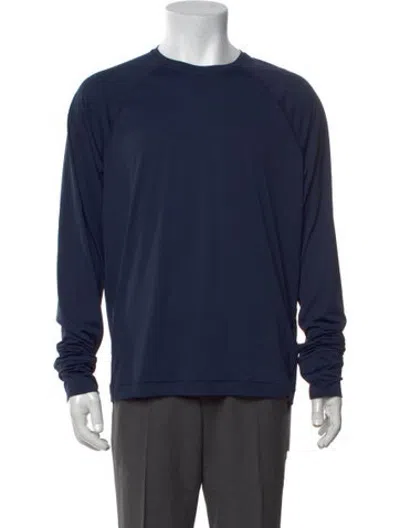 Pre-owned Outerknown Crew Neck Long Sleeve T-shirt In Blue