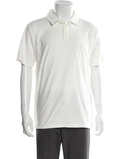 Pre-owned Outerknown Crew Neck Short Sleeve Polo Shirt In White