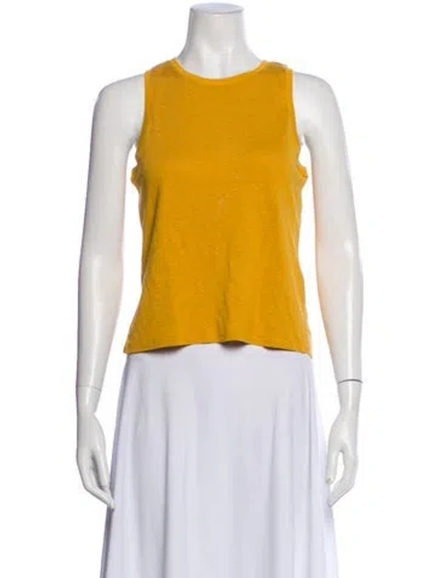 Pre-owned Outerknown Crew Neck Sleeveless Top In Yellow