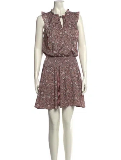 Pre-owned Outerknown Floral Print Mini Dress In Pink
