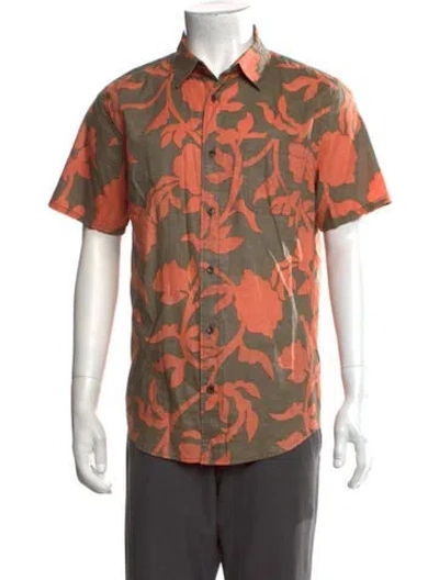 Pre-owned Outerknown Floral Print Short Sleeve Shirt In Multicolor