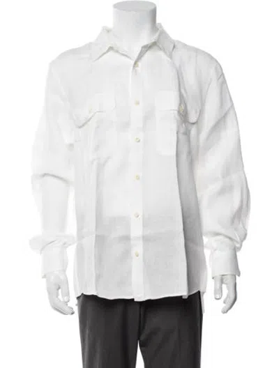 Pre-owned Outerknown Linen Long Sleeve Shirt In Neutrals