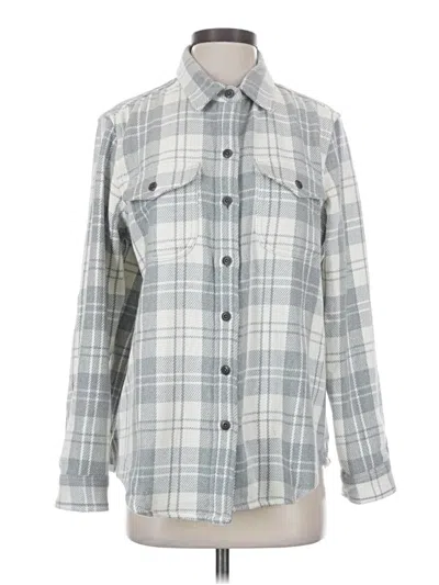 Pre-owned Outerknown Long Sleeve Button Down Shirt In Gray