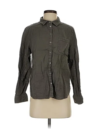 Pre-owned Outerknown Long Sleeve Button Down Shirt In Green