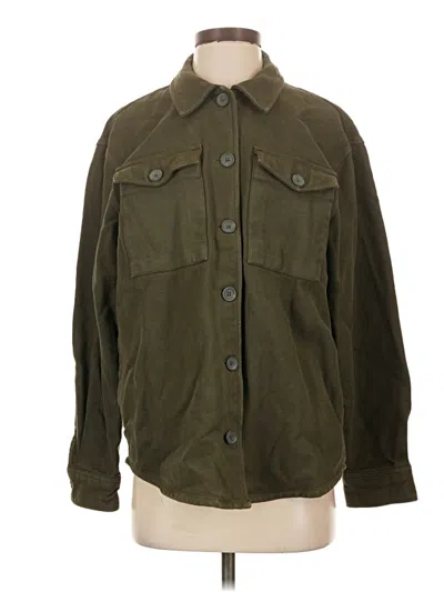 Pre-owned Outerknown Long Sleeve Button Down Shirt In Green