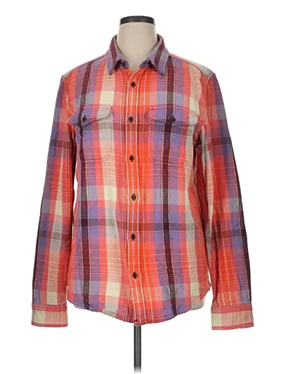 Pre-owned Outerknown Long Sleeve Button Down Shirt In Orange