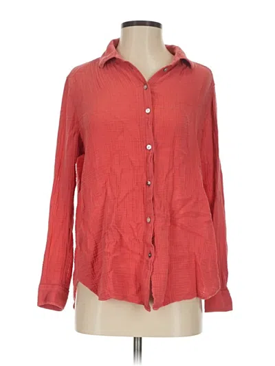 Pre-owned Outerknown Long Sleeve Button Down Shirt In Red