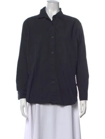 Pre-owned Outerknown Long Sleeve Button-up Top In Blue