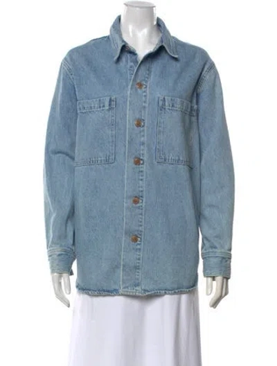 Pre-owned Outerknown Long Sleeve Denim Shirt In Blue