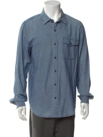 Pre-owned Outerknown Long Sleeve Denim Shirt In Blue