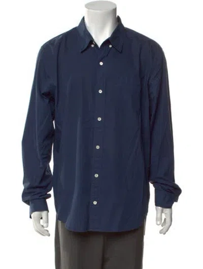 Pre-owned Outerknown Long Sleeve Dress Shirt In Blue