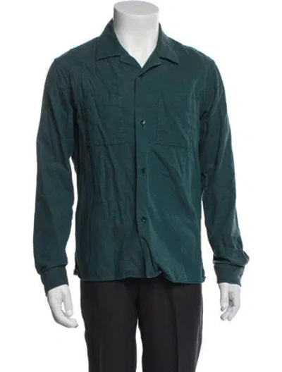 Pre-owned Outerknown Long Sleeve Dress Shirt In Green
