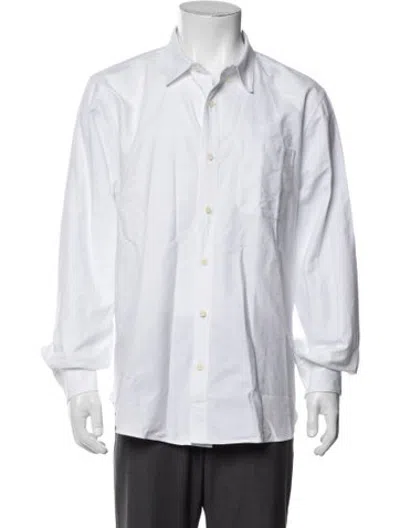 Pre-owned Outerknown Long Sleeve Dress Shirt In White