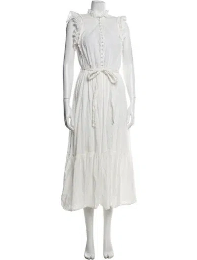 Pre-owned Outerknown Mock Neck Long Dress In Neutral