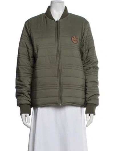 Pre-owned Outerknown Nylon Bomber Jacket In Green