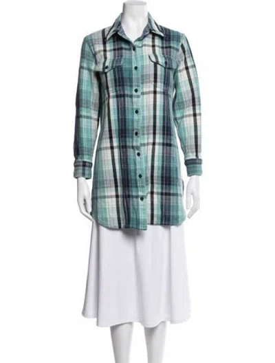 Pre-owned Outerknown Plaid Print Jacket In Blue