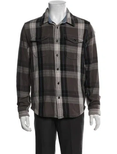 Pre-owned Outerknown Plaid Print Jacket In Gray