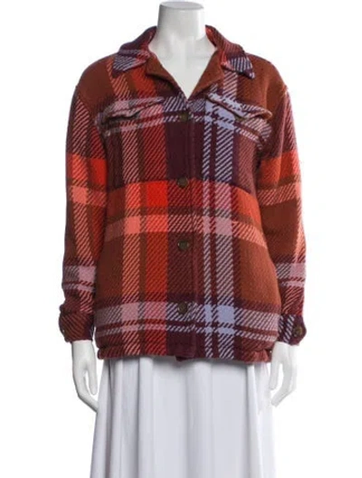Pre-owned Outerknown Plaid Print Jacket In Red