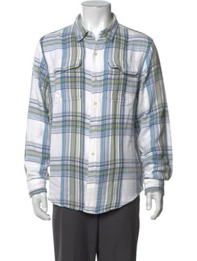 Pre-owned Outerknown Plaid Print Long Sleeve Shirt In Multicolor
