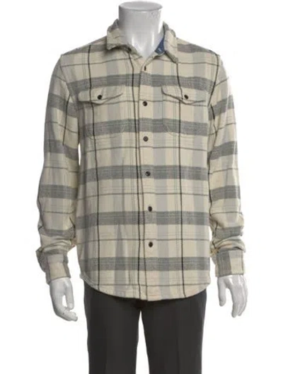 Pre-owned Outerknown Plaid Print Long Sleeve Shirt In Neutral