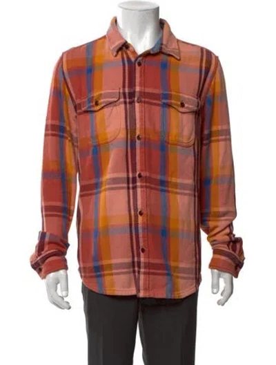 Pre-owned Outerknown Plaid Print Long Sleeve Shirt In Pink