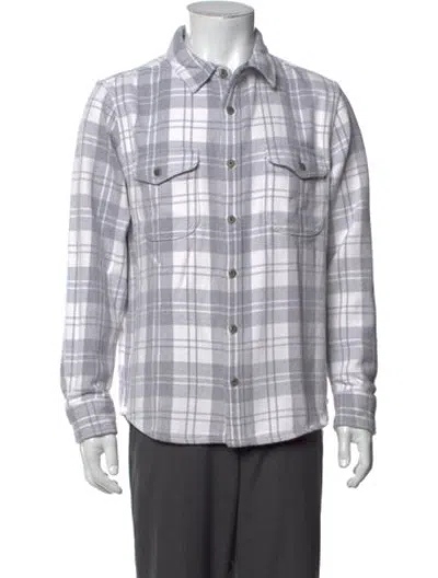 Pre-owned Outerknown Plaid Print Long Sleeve Shirt In White