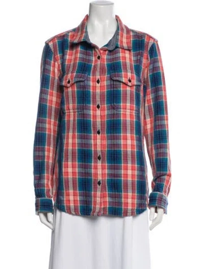 Pre-owned Outerknown Plaid Print In Red