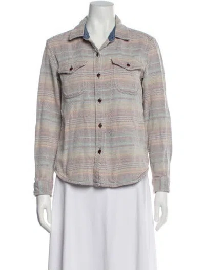 Pre-owned Outerknown Printed Denim Jacket In Multi