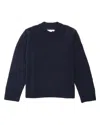 Outerknown Relaxed-fit Black Sweater With Crew Neckline In Blue