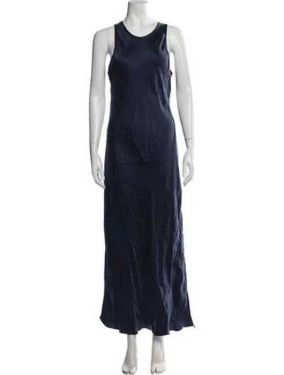 Pre-owned Outerknown Scoop Neck Long Dress In Blue