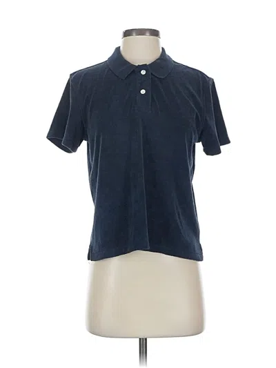 Pre-owned Outerknown Short Sleeve Polo Shirt In Blue