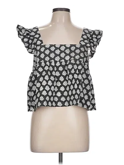 Pre-owned Outerknown Short Sleeve Top Gray Square Neckline Tops