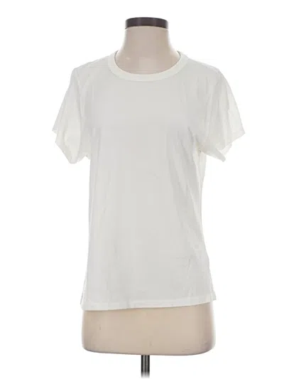 Pre-owned Outerknown Short Sleeve Top Ivory Crew Neck Tops