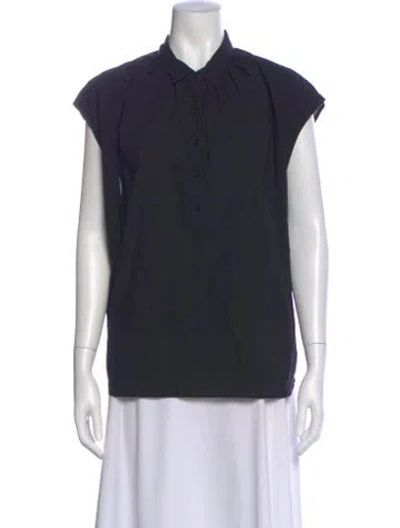 Pre-owned Outerknown Sleeveless Button-up Top In Black