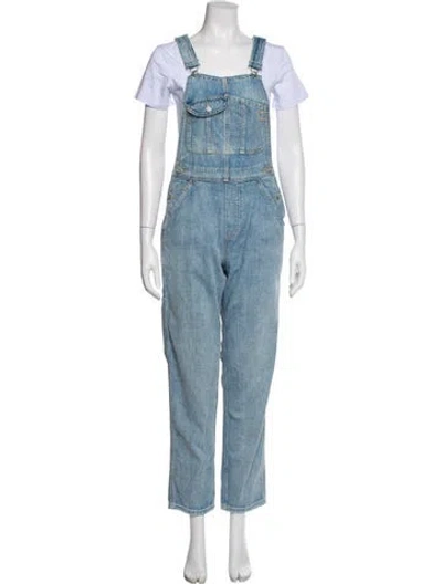 Pre-owned Outerknown Square Neckline Jumpsuit In Blue