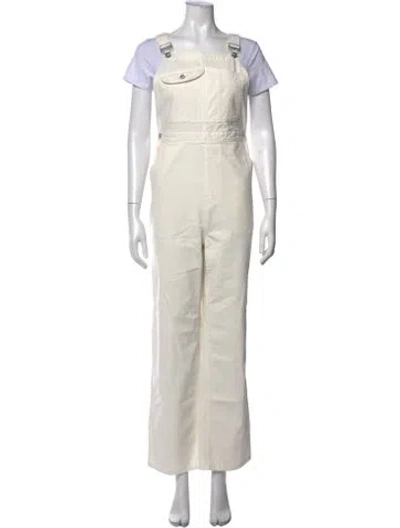 Pre-owned Outerknown Square Neckline Overalls In Neutrals