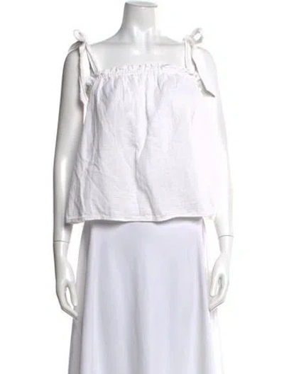 Pre-owned Outerknown Square Neckline Sleeveless Top In White